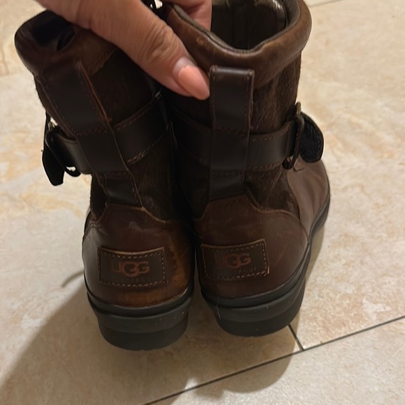 UGG Dark Brown Leather Boots - Picture 2 of 8